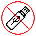 No USB flash drive sign icon