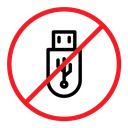 No USB flash drive sign icon