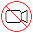 No video recording sign icon