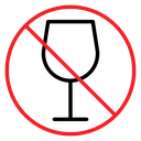 No wine sign icon