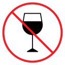 No wine sign icon