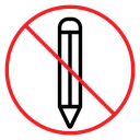 No writing sign icon