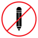 No writing sign icon