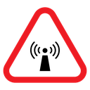 Non ionizing radiation hazard sign Color Outline icon