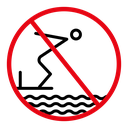 Not Jump in Pool Sign icon