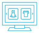 Online clothes shopping icon