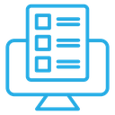 Online Test Checklist Monitor Color Outline icon
