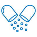 Open capsule pill icon