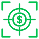 Opportunity Detection Dollar Target Color Outline icon