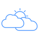 Overlapping Cloud Sun icon
