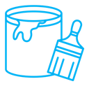 Paint bucket and paint brush icon