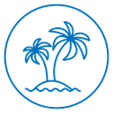 Palms on island icon