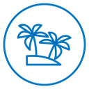 Palms on island icon
