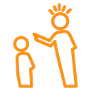 Parents scolding child icon