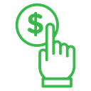 Pay Per Click Hand Dollar Color Outline icon