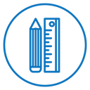 Pencil and ruler icon