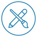 Pencil paintbrush 2 icon