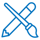Pencil paintbrush 2 icon