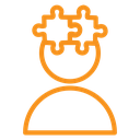 People head with puzzles icon