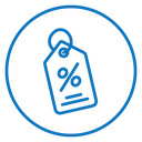 Percent Discount Tag Color Outline icon