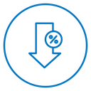 Percent down 3 icon