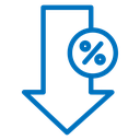 Percent down 3 icon