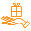 Person offer gift icon