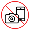 Photo and phone forbidden sign icon