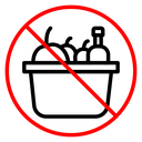 Picnics are prohibited sign icon