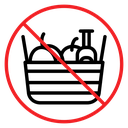 Picnics are prohibited sign icon