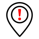 Pin location warning set icon