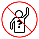 Please do not ask sign icon