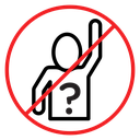 Please do not ask sign icon