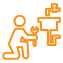 Plumber repairing pipe icon
