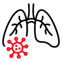 Pneumonia bacterium icon
