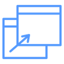 Popup Window Arrow Color Outline icon
