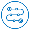 Project development road mapping icon