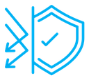 Protection from attack color outline icon