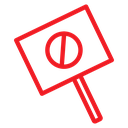 Protest banner in hand icon