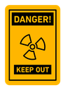 Danger high radiation area keep out sign icon