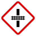 Railroad crossing sign icon
