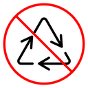 Recycle prohibition sign icon