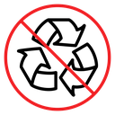 Recycle prohibition sign icon