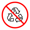 Recycle prohibition sign icon