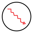 Red Down arrow icon