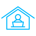 Remote Work Home Office Color Outline icon
