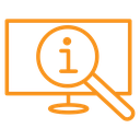 Researching information online icon