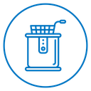 Restaurant deep fryer icon