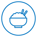 Rice Bowl Chopsticks Color Outline icon