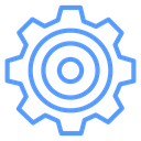Ringed Gear Wheel Color Outline icon